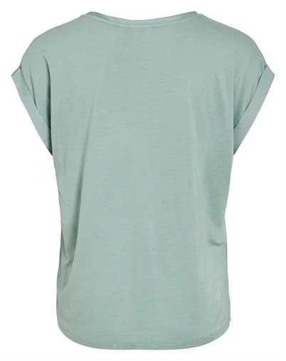 Vila - VIEllette Satin Bluse - Blue Surf